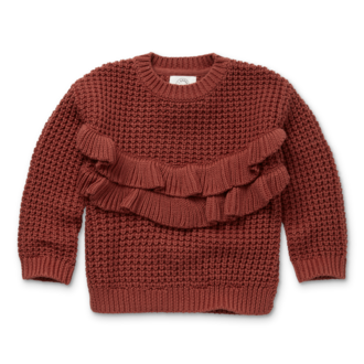 Sproet & Sprout Sproet & Sprout Ruffle sweater girls barn red Barn red