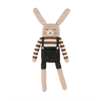 main sauvage main sauvage soft toy big bunny black overalls