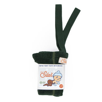 Silly Silas Silly Silas TEDDY FOOTED cotton tights dark forest green