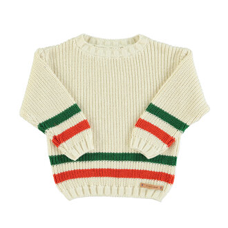 Piupiuchick Piupiuchick knitted sweater ecru w/ multicolor stripes