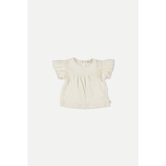 My Little Cozmo My Little Cozmo Slub flutter sleees baby T-shirt Ivory
