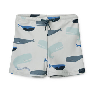 Liewood Liewood Otto Printed Swim Pants Whales / Cloud blue