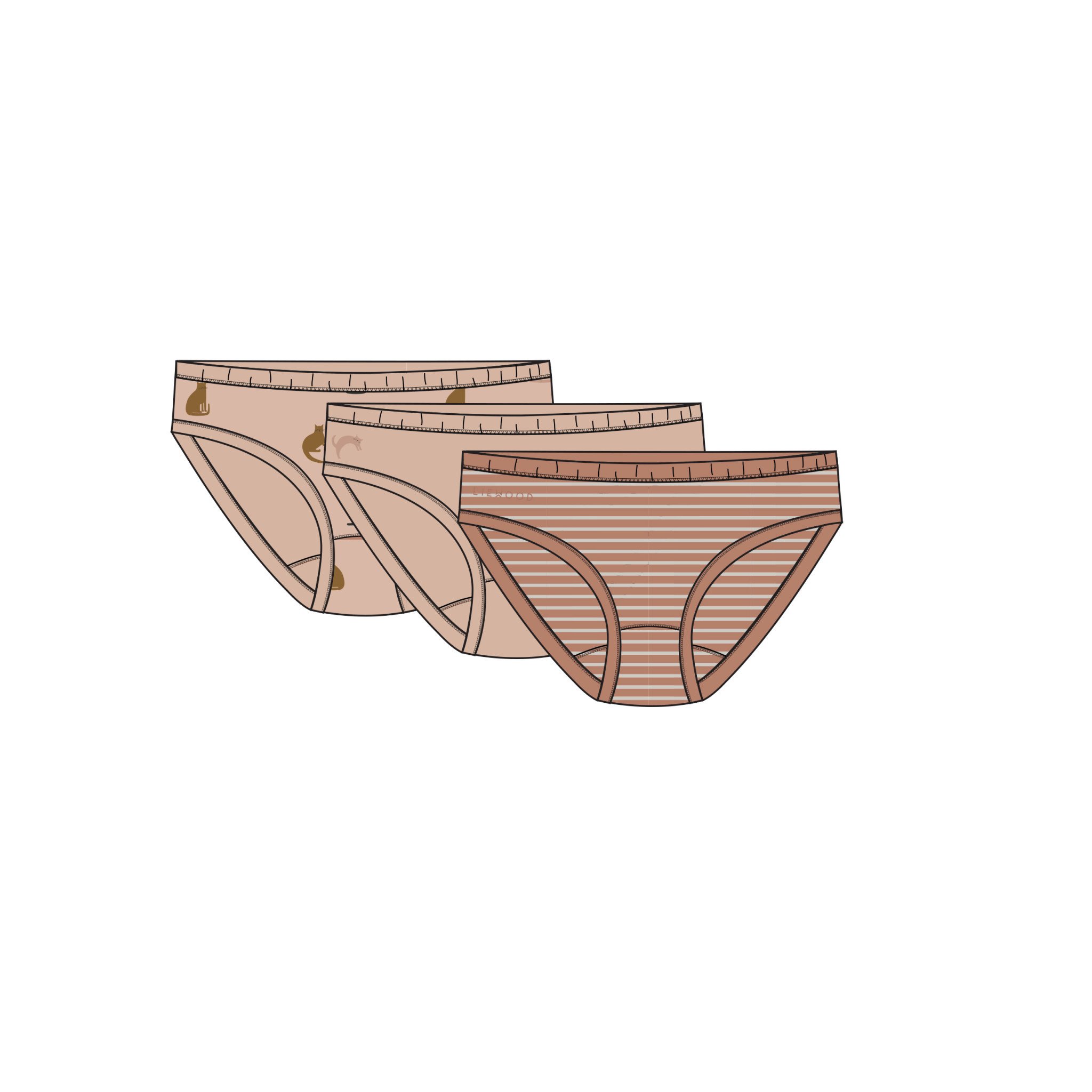 Liewood Nanette Printed Briefs 3-pack Mix - Underwear 