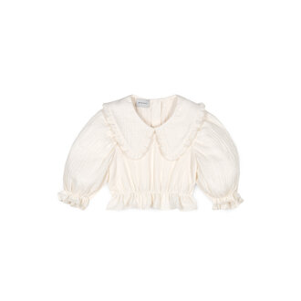 Mipounet Mipounet capuccine plumeti collared blouse ecru