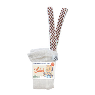 Silly Silas Silly Silas FOOTLESS cotton tights cream blend checked