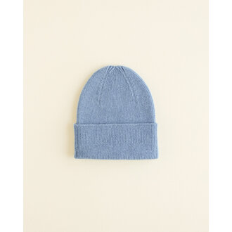Hvid Hvid Beanie Fonzie newborn light blue