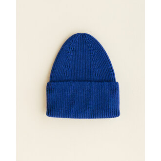 Hvid Hvid Beanie Fonzie cobalt blue