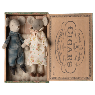 Maileg Maileg Grandma & Grandpa Mice In Cigarbox