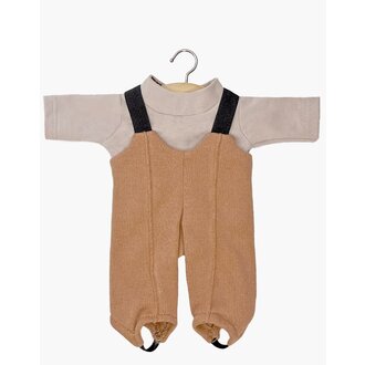 Minikane Minikane Popeye brown sugar fleece/linen suspender set