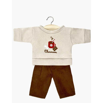 Minikane Minikane Set Chococoon sweatshirt & brown pants