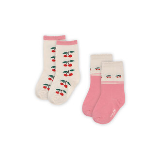 Konges Slojd Konges Slojd 2-pack jaquard socks cherry mix