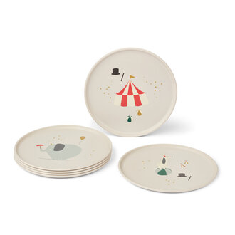 Liewood Liewood Remco Plate 6-Pack Circus / Sandy Liewood Liewood Remco Plate 6-Pack Circus / Sandy