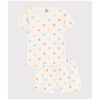 Petit Bateau Petit Bateau A0CJZ korte pyjama hearts white