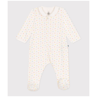 Petit Bateau Petit Bateau A0CJ7 zip-up pyjama hearts white