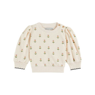 Emile et Ida Emile Et Ida baby sweat eponge imprime fleurs douce