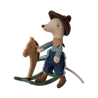 Maileg Maileg Cowboy mouse on rocking horse Little brother