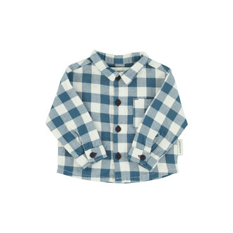 Piupiuchick Piupiuchick Baby Shirt Blue & white checkered