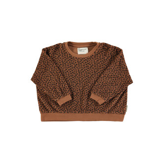 Piupiuchick Piupiuchick Terry cotton sweatshirt Brown w/ animal print