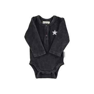 Piupiuchick Piupiuchick Baby long sleeve body Faded black w/ "rock & roll" print