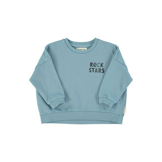 Piupiuchick Piupiuchick Sweatshirt Blue w/ "rock stars" print