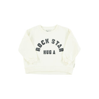 Piupiuchick Piupiuchick Sweatshirt Ecru w/ "rock star" print