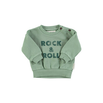 Piupiuchick Piupiuchick Baby Sweatshirt Green w/ "rock & roll" print