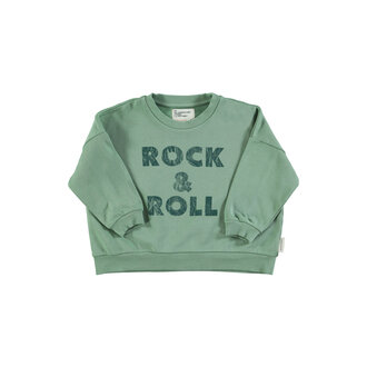Piupiuchick Piupiuchick Sweatshirt Green w/ "rock & roll" print