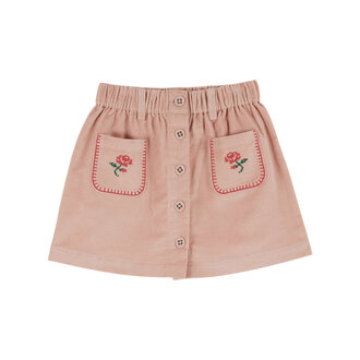 Emile et Ida Emile Et Ida jupe poches fleurs brodees peony