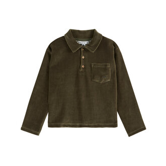 Emile et Ida Emile Et Ida polo velours olive Emile et Ida Emile Et Ida polo velours olive