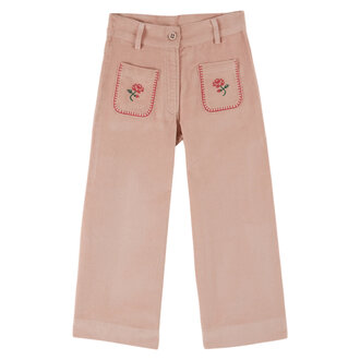 Emile et Ida Emile Et Ida pantalon velours brode peony Emile et Ida Emile Et Ida pantalon velours brode peony