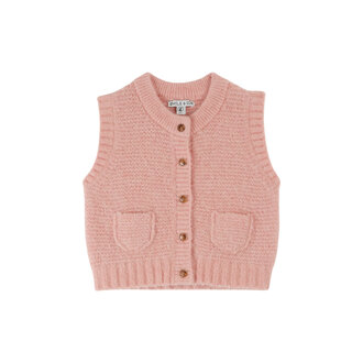 Emile et Ida Emile Et Ida cardigan sans manches rose