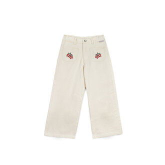 Mipounet Mipounet felicia flower denim pant ecru