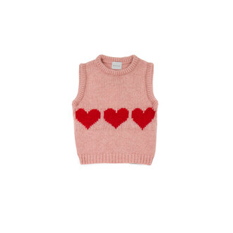 Mipounet Mipounet petra heart waistcoat pink / red
