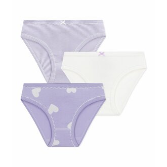 Petit Bateau Petit Bateau A0E7I set van 3 slips hearts/lila