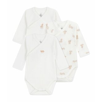 Petit Bateau Petit Bateau A0DZG set van 3 omslagbody's bear Petit Bateau Petit Bateau A0DZG set van 3 omslagbody's bear