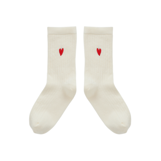 Sproet & Sprout Sproet & Sprout Sport socks heart Ivory