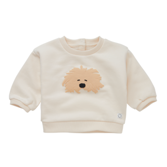 Sproet & Sprout Sproet & Sprout Baby sweatshirt moustache dog Ivory
