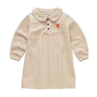 Sproet & Sprout Sproet & Sprout Corduroy dress heart Beige