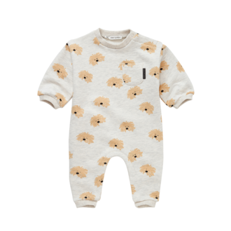 Sproet & Sprout Sproet & Sprout Baby onesie dog print Light grey melee