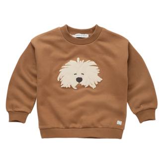 Sproet & Sprout Sproet & Sprout Sweatshirt moustache dog Mocca