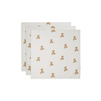 Jollein Jollein Hydrofiele Doek Small (70x70cm) Teddy Bear (3pack)