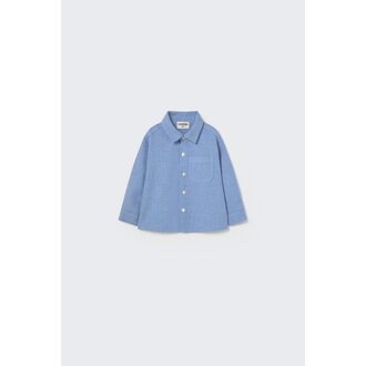 Cozmo Cozmo Mélange flannel baby shirt no logo chambray Cozmo Cozmo Mélange flannel baby shirt no logo chambray