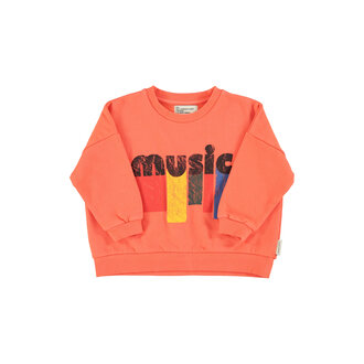 Piupiuchick Piupiuchick Sweatshirt Orange w/ "music" print