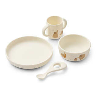 Liewood Liewood Vivi Printed Tableware Set Elephant / Creme de la creme