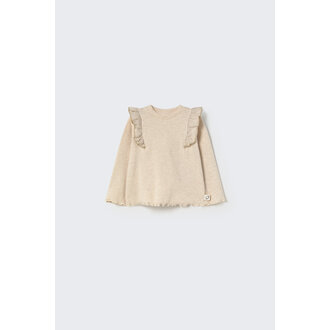 Cozmo Cozmo Soft cotton rib baby sweater stone Cozmo Cozmo Soft cotton rib baby sweater stone