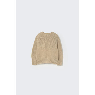 Cozmo Cozmo Tweed tricot mock neck sweater stone Cozmo Cozmo Tweed tricot mock neck sweater stone