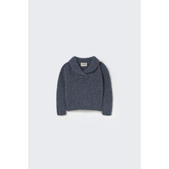 Cozmo Cozmo Tweed tricot collar sweater blue