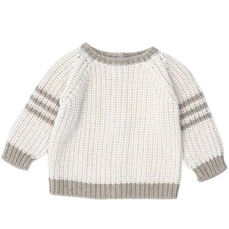 li & me li & me JAQUES Striped pearl knit sw/jack cream-toasted li & me li & me JAQUES Striped pearl knit sw/jack cream-toasted