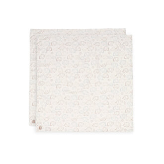 Jollein Jollein Hydrofiele Doek Large 115x115cm Elephant Tales (2pack)