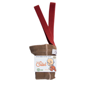 Silly Silas Silly Silas FOOTED cotton tights acorn brown x maple leaf